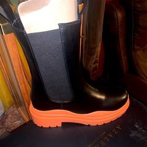 Black and Orange Azalea Wang Ankle Boots/ Brand new